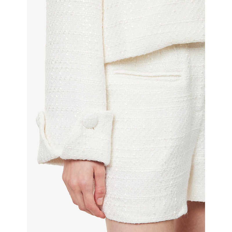Womens Tailored-Fit Bouclé Jacket