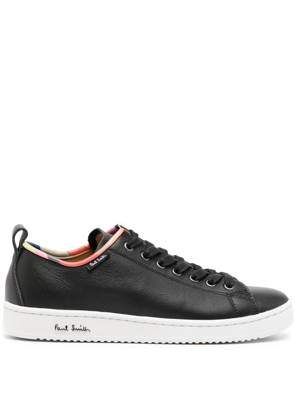 Embossed-logo low-top sneakers - Black