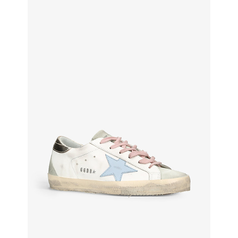 Womens Blue Other Women's Superstar 81774 Star-applique Low-top Leather Trainers