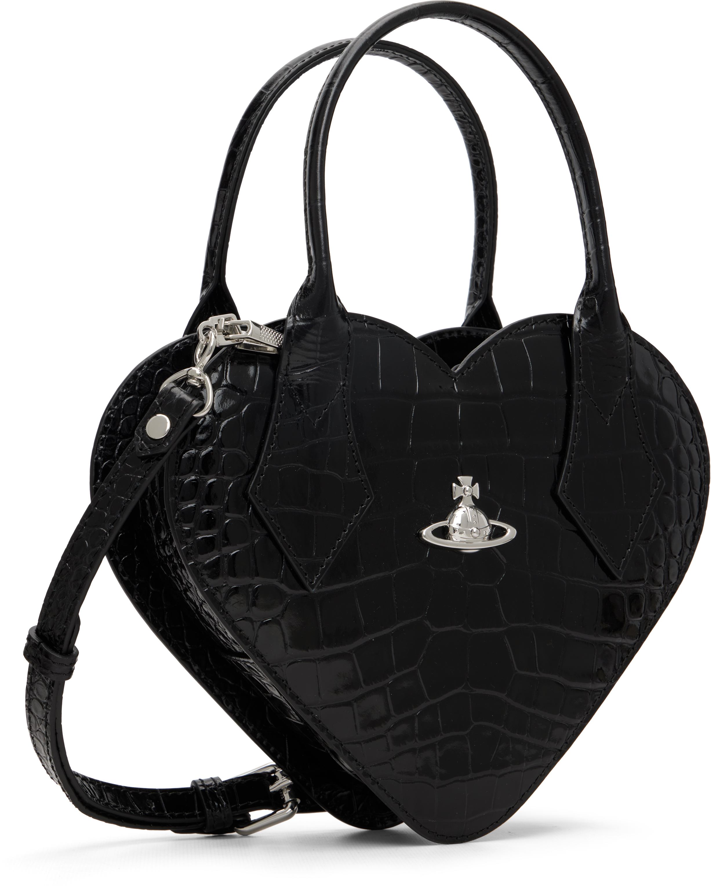 Black Josephine Heart Crossbody Bag