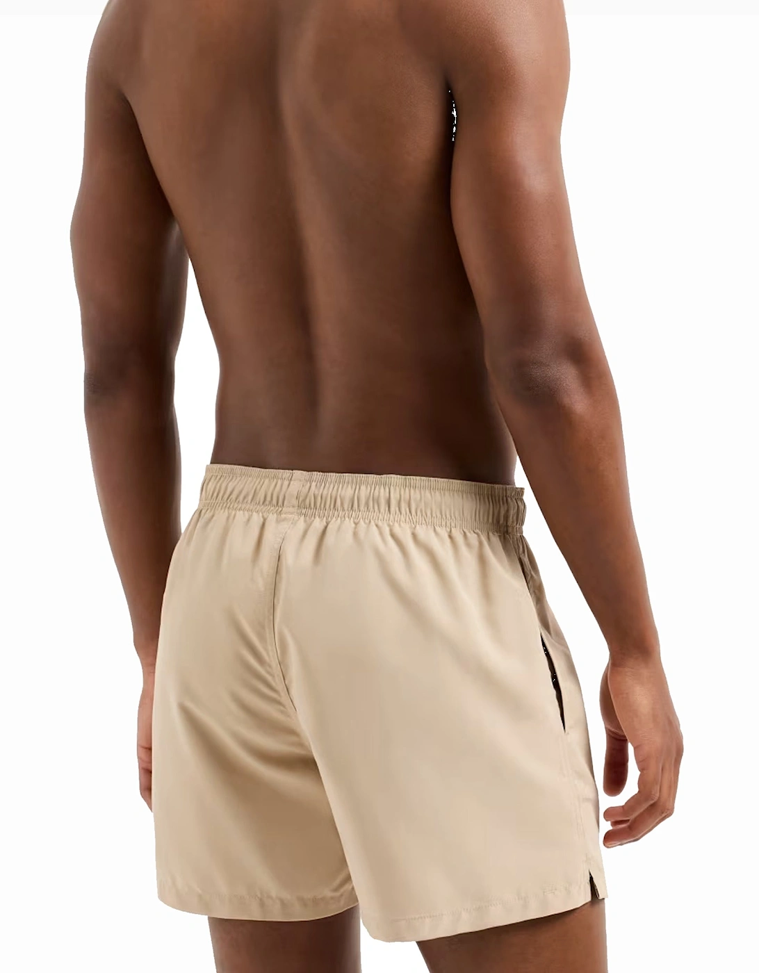 Men's Emporio Armani Beach Two Tone Eagle Swim Short Beige - Tan - Size: 35/34/32
