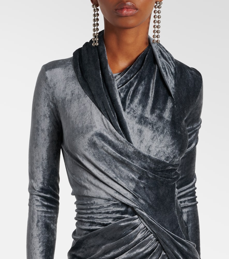 Magnetic draped velvet top