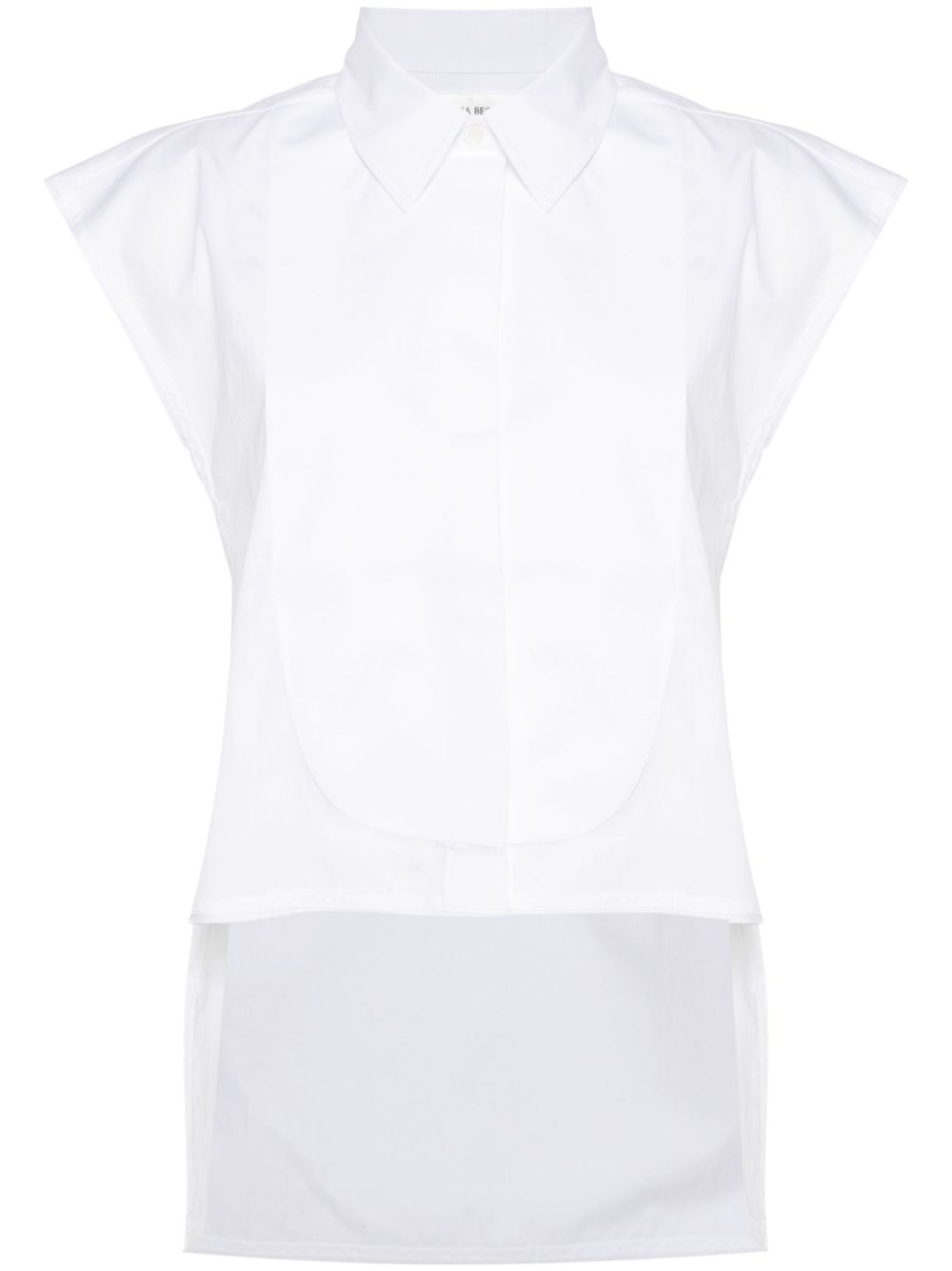 Panel-detail sleeveless shirt - White