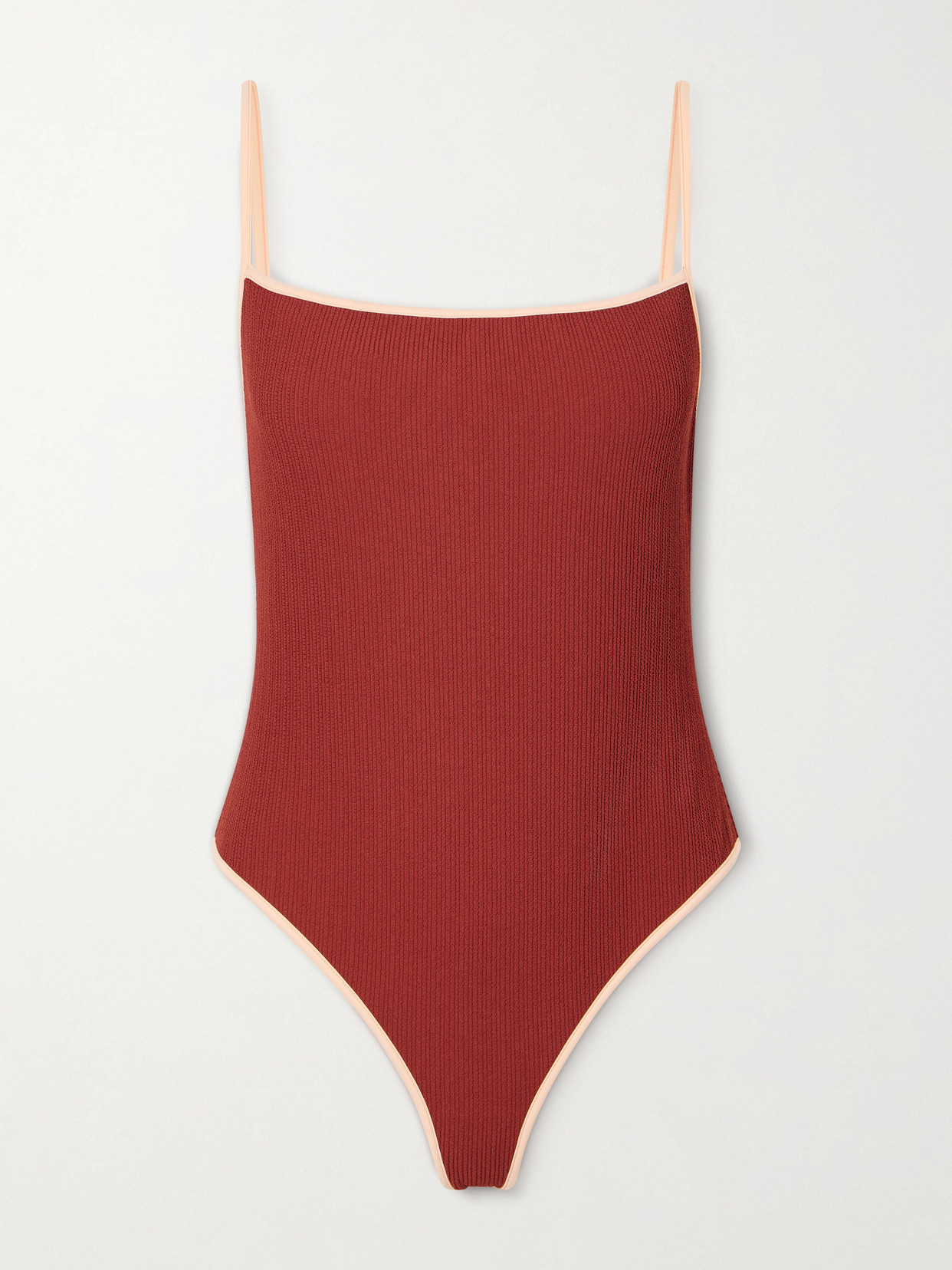 Tropical Gaucha Ribbed Recycled Swimsuit - Burgundy