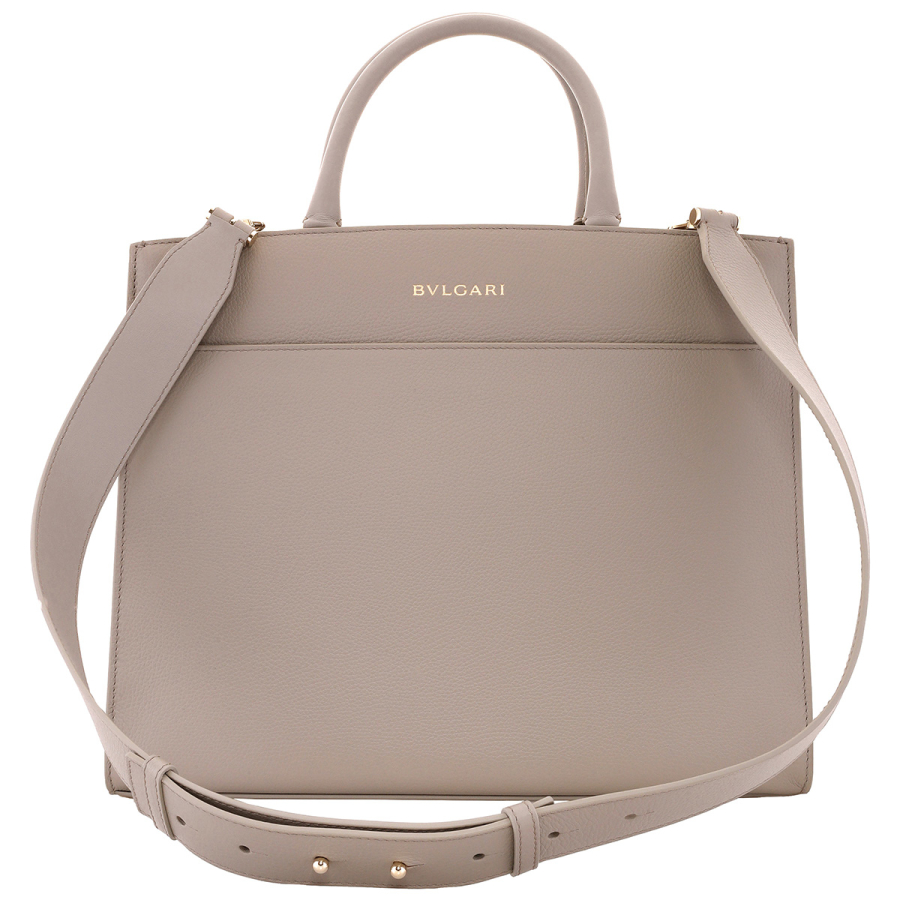 Leather Logo Embossed Tote Bag