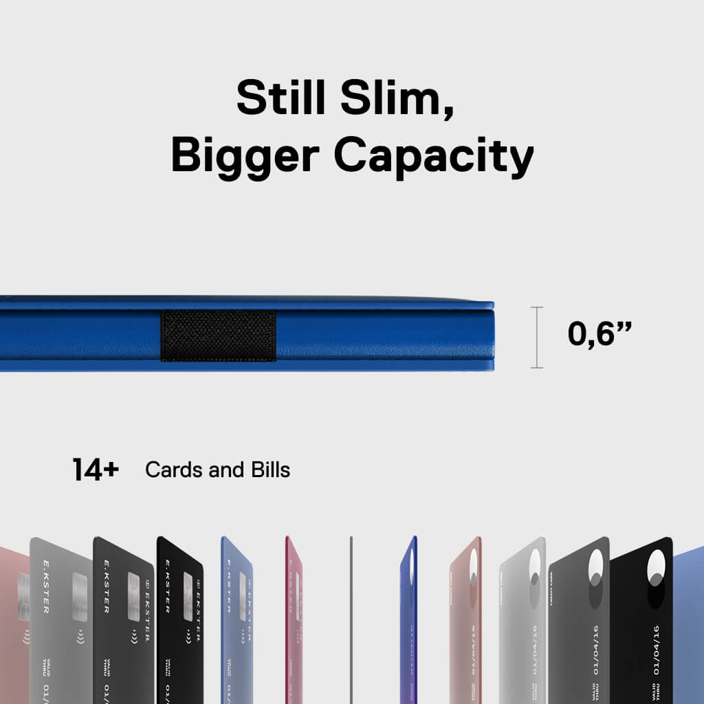 Men's Wallet - Cobalt Blue Pro Premium Slim Men's Wallet Trackable Wallet Leather Smart Wallet RFID Blocking