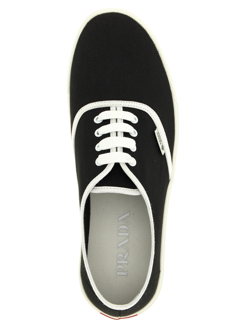 Black Solid Cotton Drill Sneakers