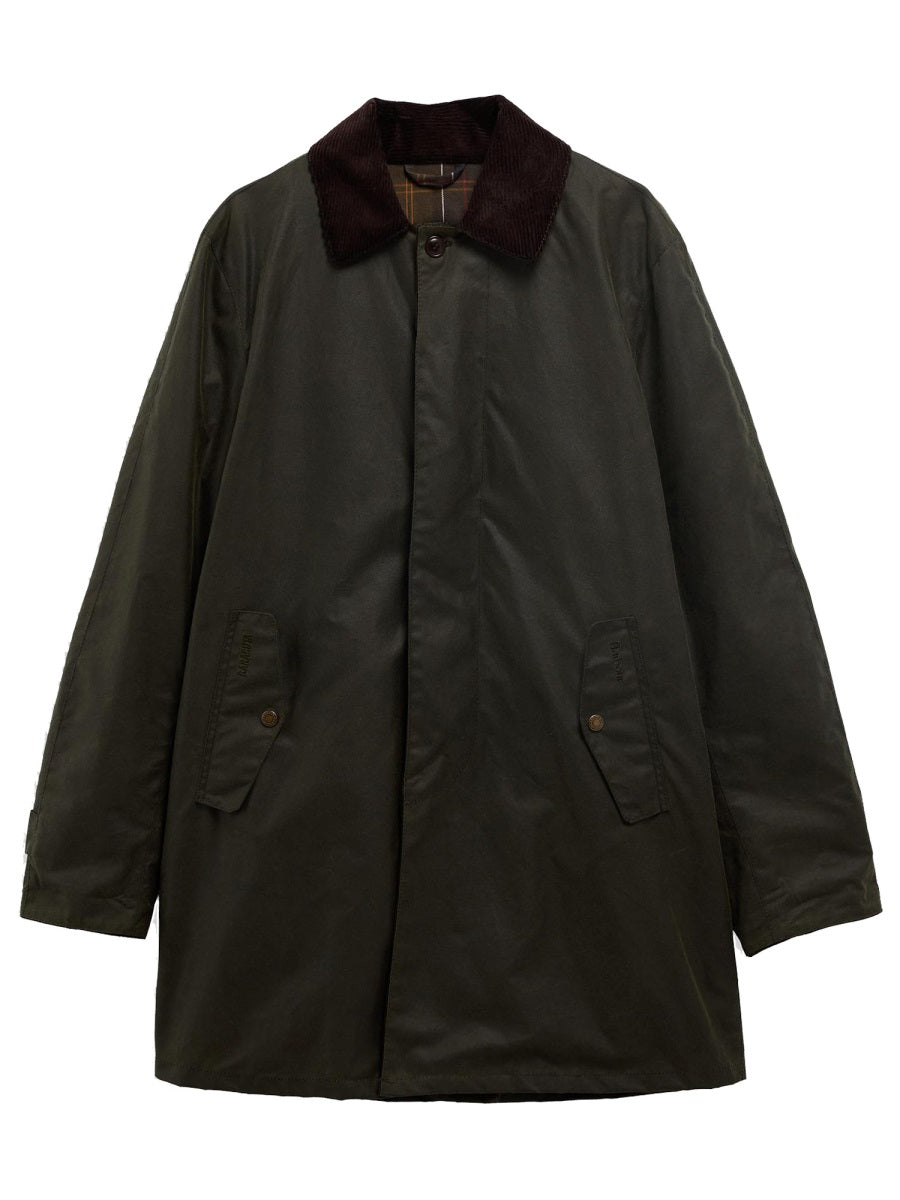 Mid-Length Cotton Corduroy Trench Coat