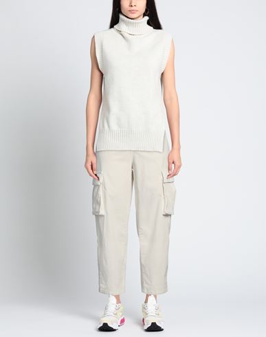 Woman Pants Off white Size 4 Cotton, Elastane