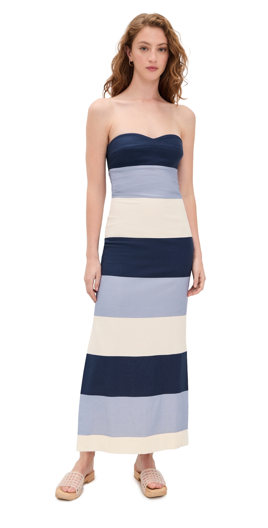 Sono Veri Dress Maxi Blue Stripes