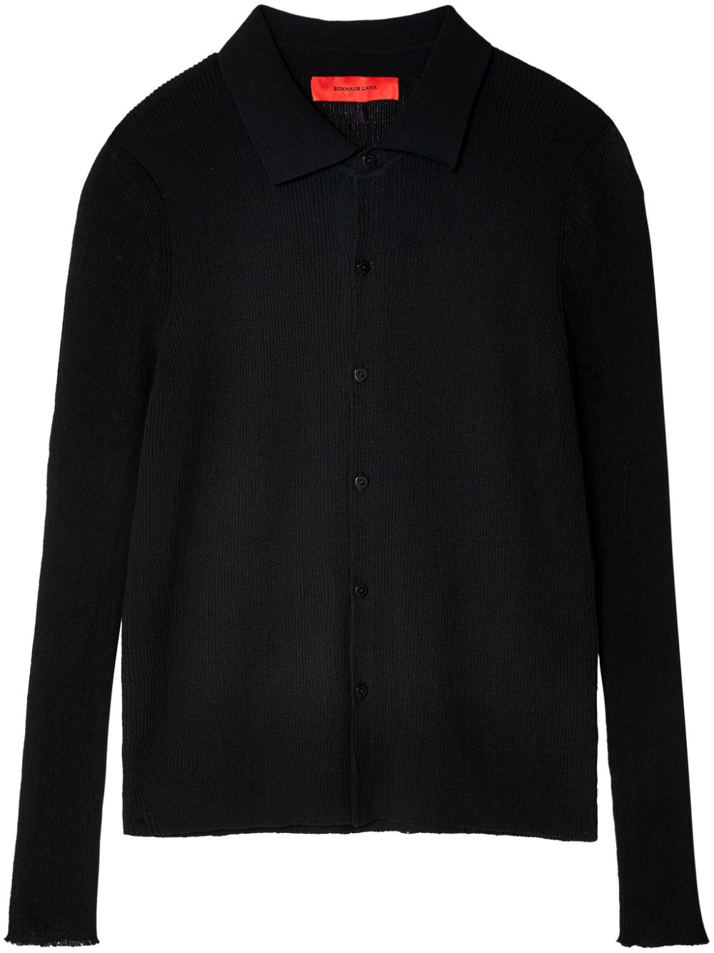 Spread-collar button-down shirt - Black