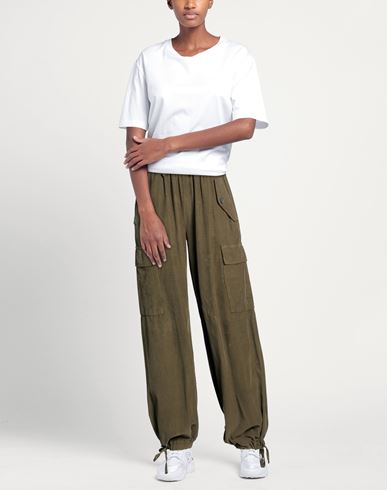 Woman Pants Military green Size S Cotton