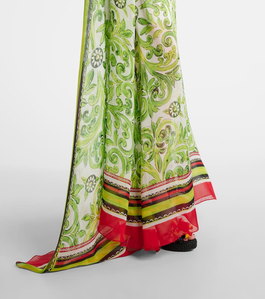 Printed silk maxi dress