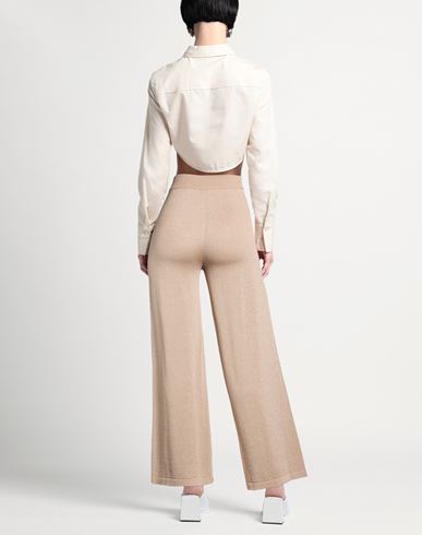 Woman Pants Beige Size 6 Cotton, Viscose, Metallic fiber
