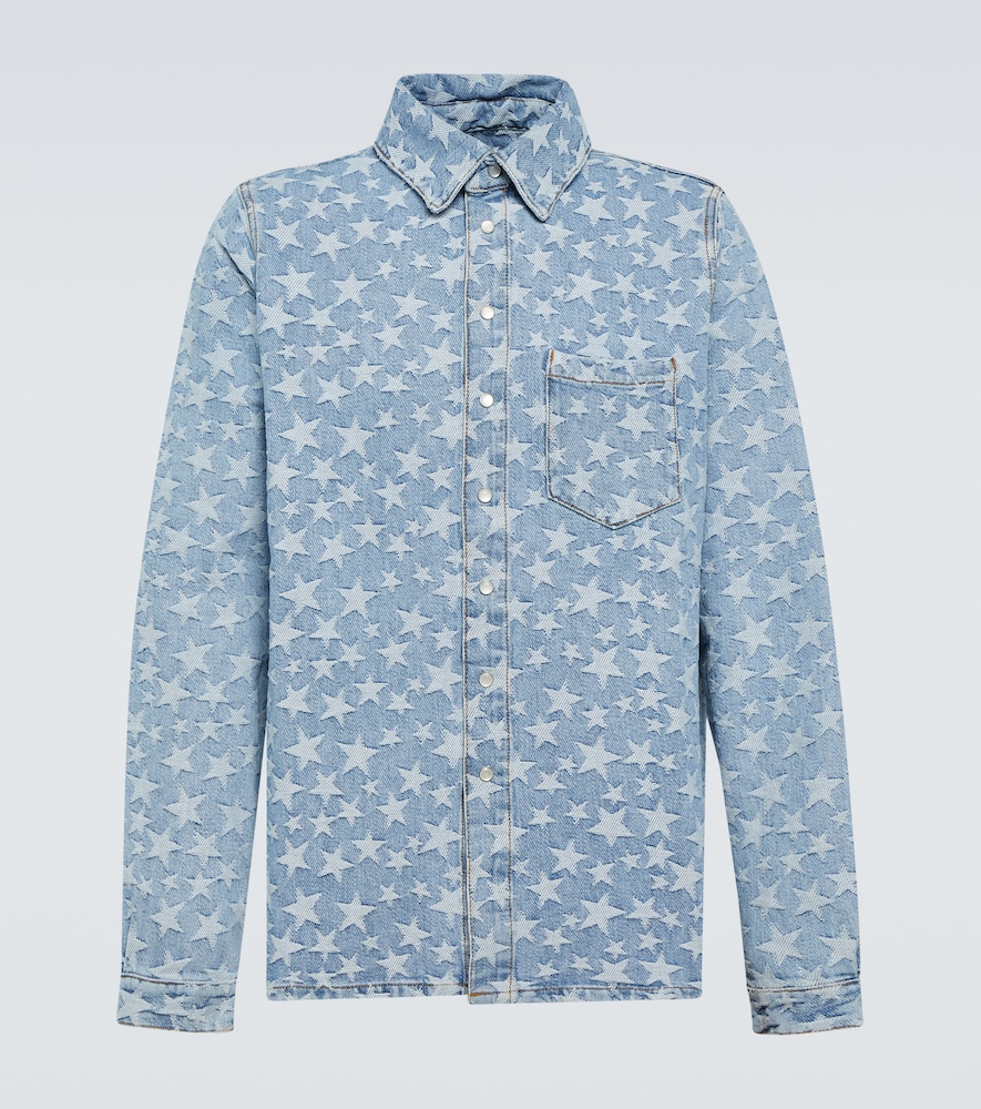 Jacquard denim overshirt