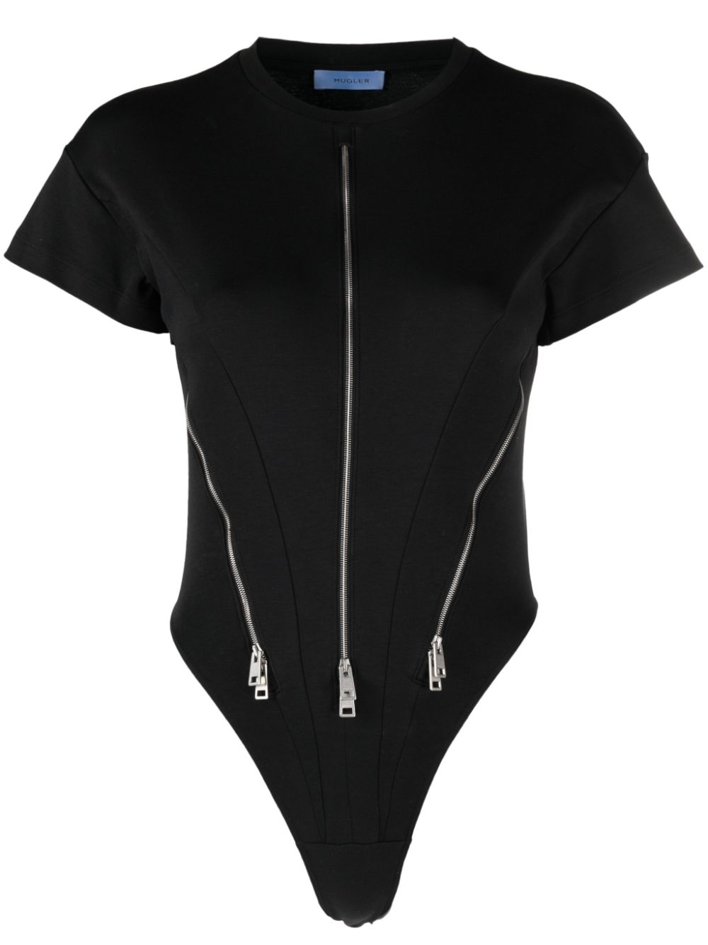 Zip-detail bodysuit - Black