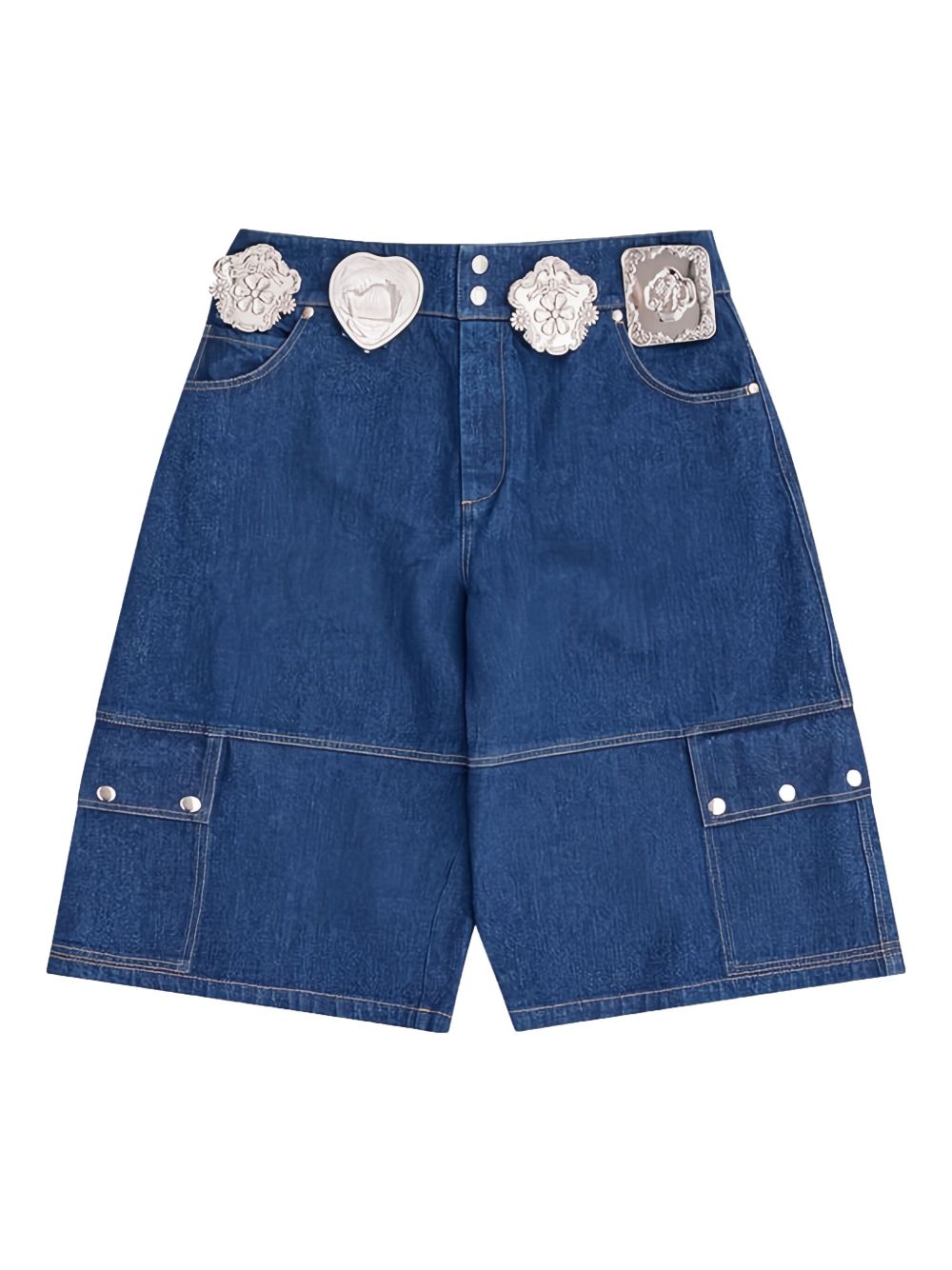 Chopova Lowena low-rise denim shorts - Blue