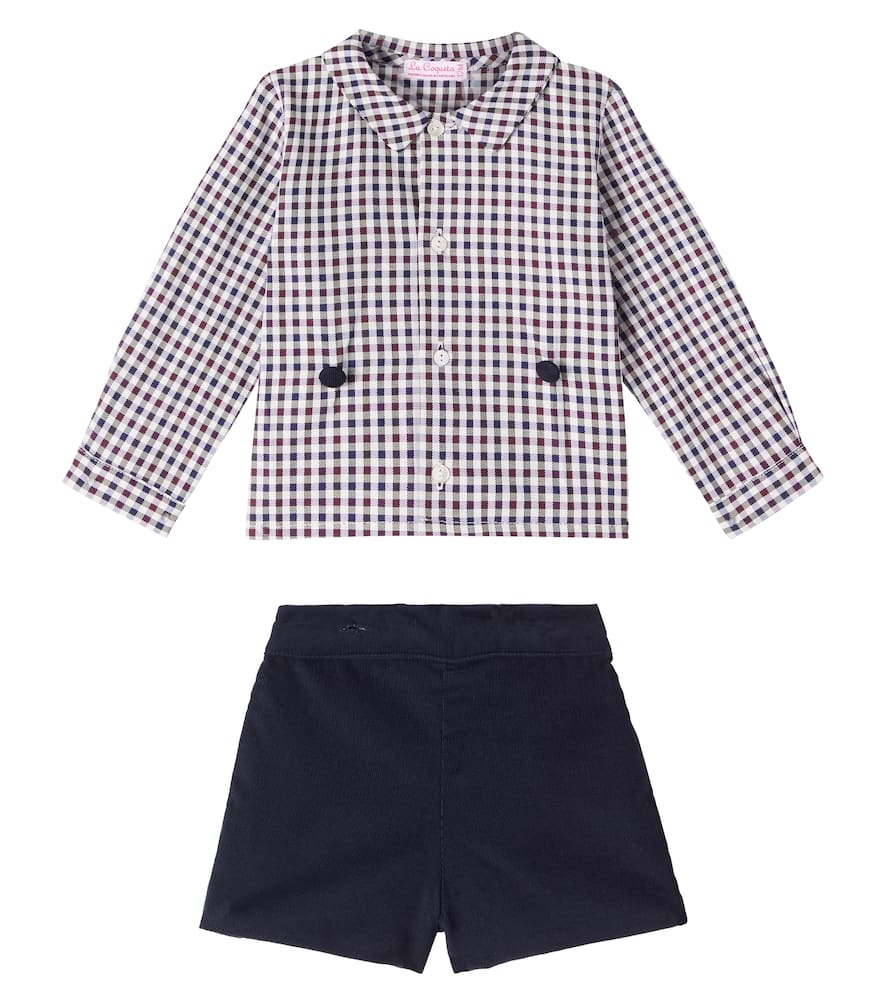 Baby Arlo checked cotton shirt and shorts set