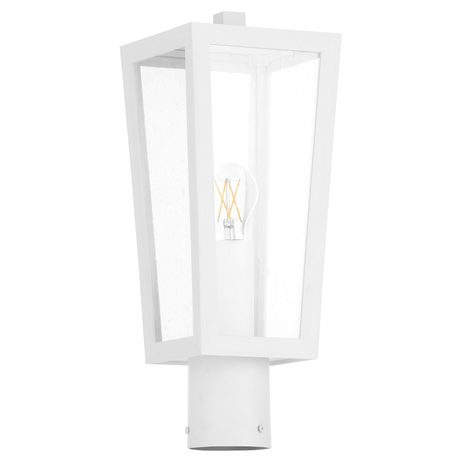 White One Light Post Mount from the Bravo Collection