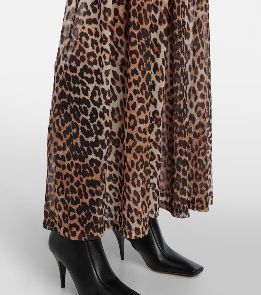 Leopard-print cloqué maxi dress