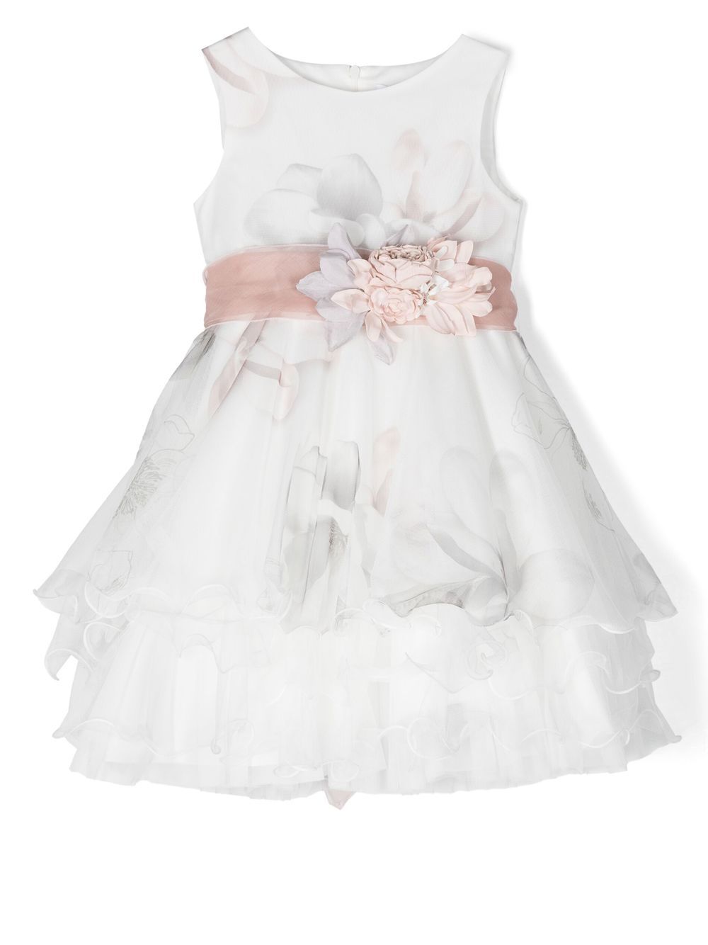 Floral-print sleeveless dress - White