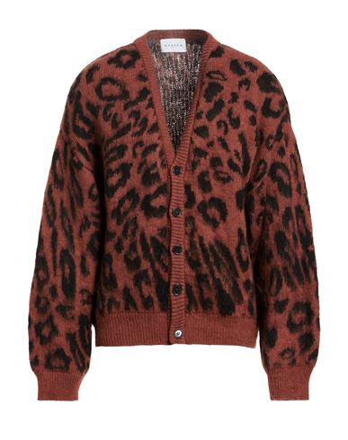 Marsēm Man Cardigan Brown Size L Polyacrylic, Mohair wool, Polyamide, Polyester