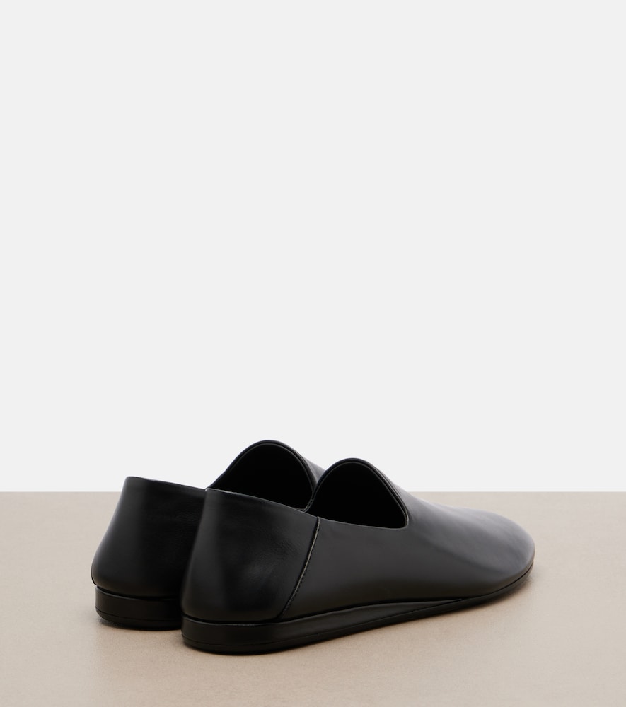 Leather slip-on shoes