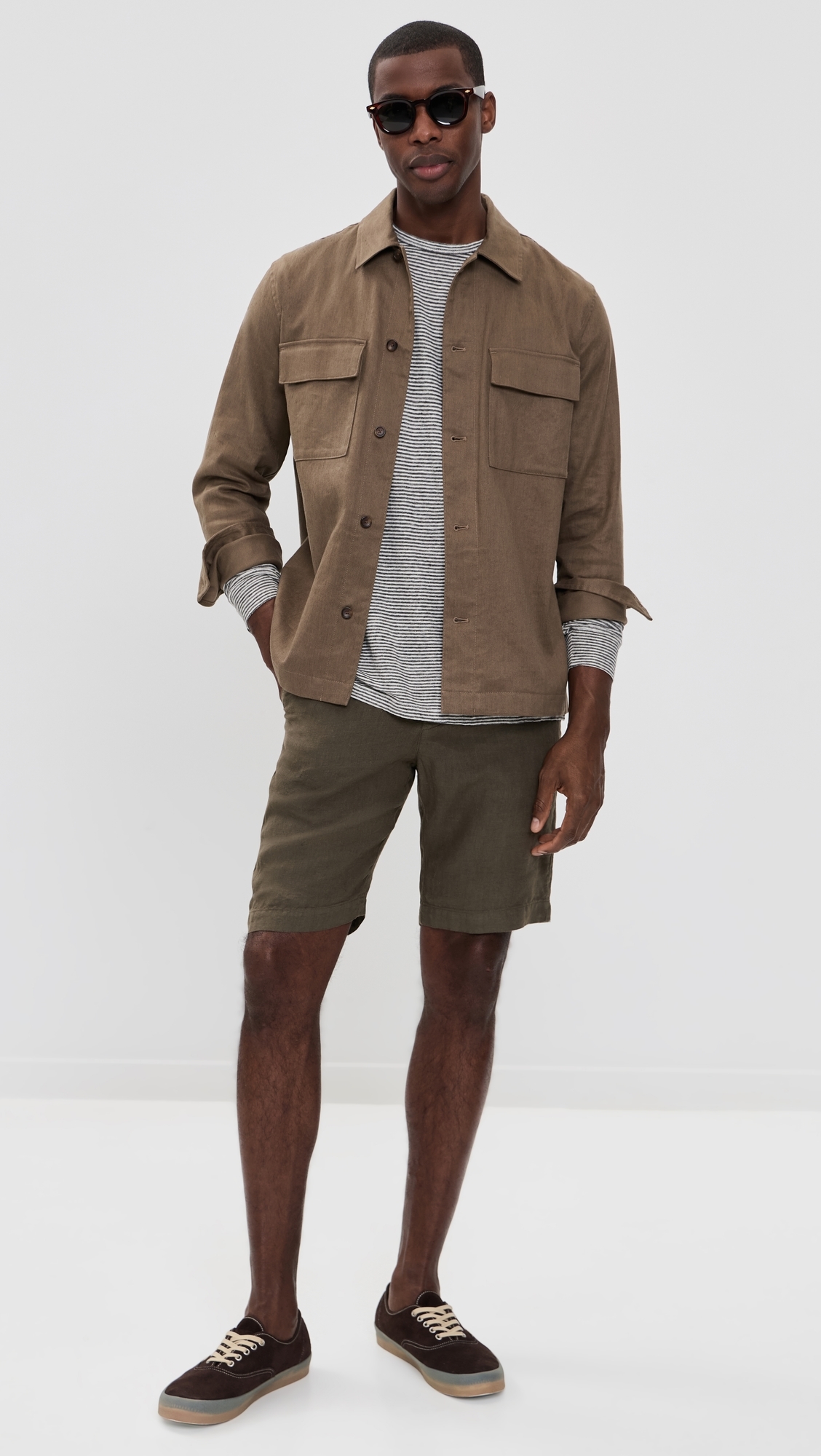 Linen Long Sleeve Sun Tee Lines
