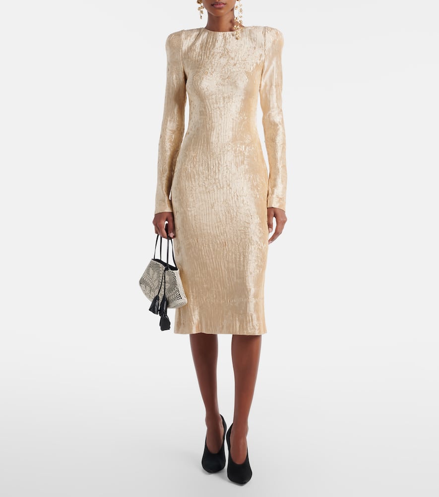 Metallic-effect cocktail dress
