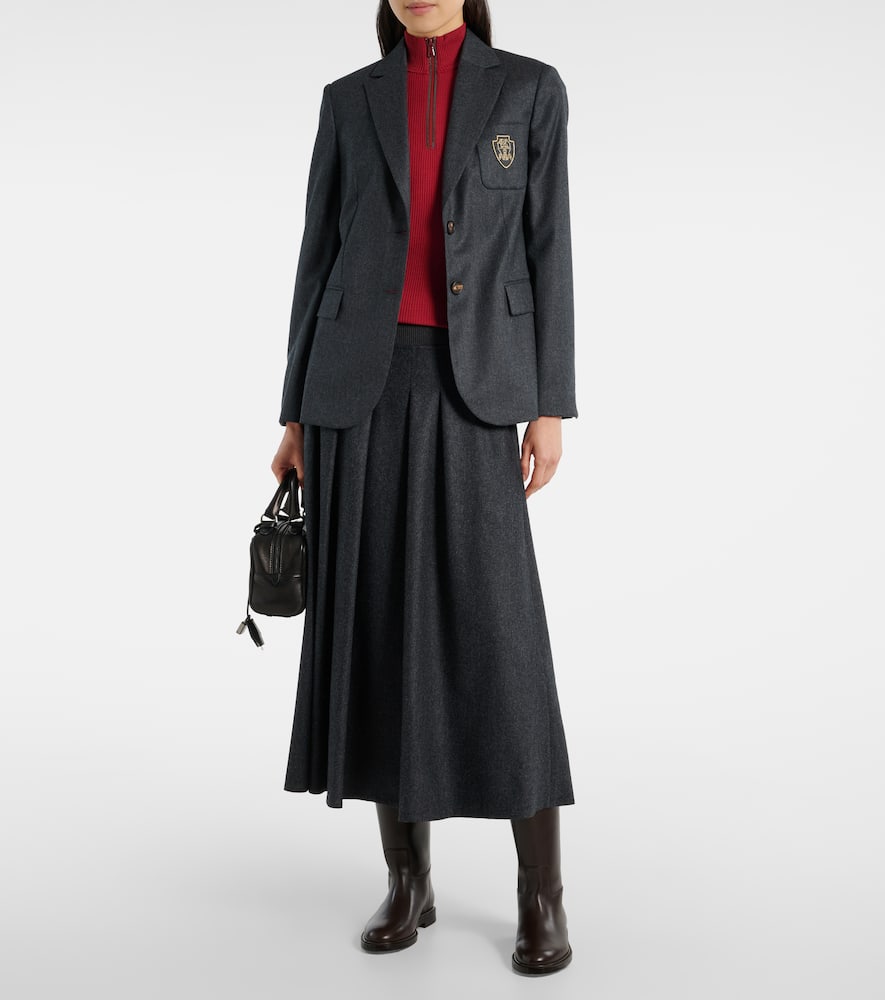 Wool midi skirt