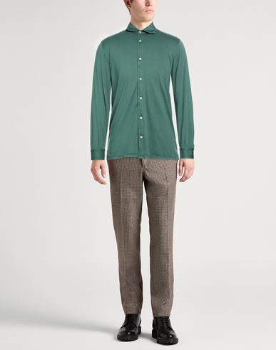 Man Shirt Emerald green Size 38 Organic cotton