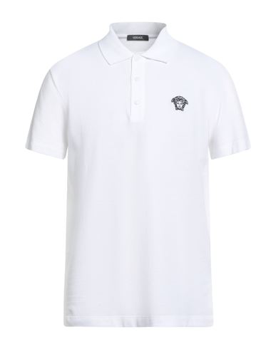 Man Polo shirt White Size L Cotton, Viscose, Polyester