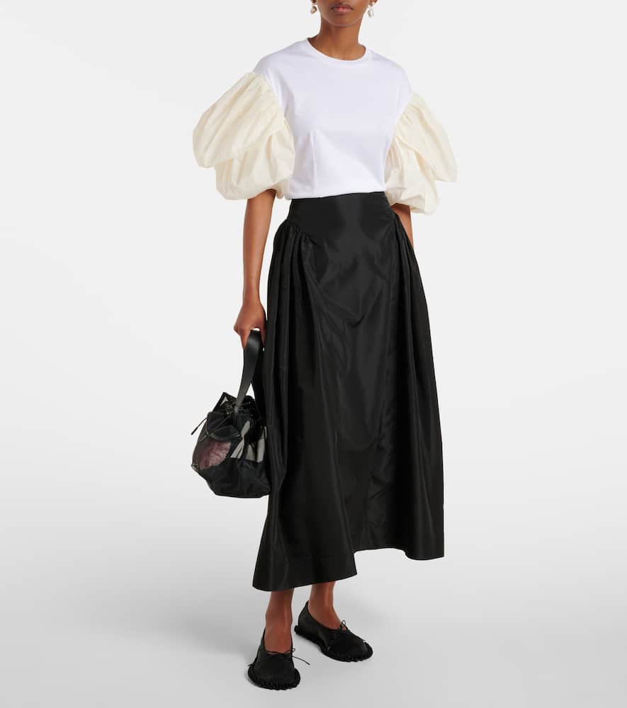Taffeta midi skirt