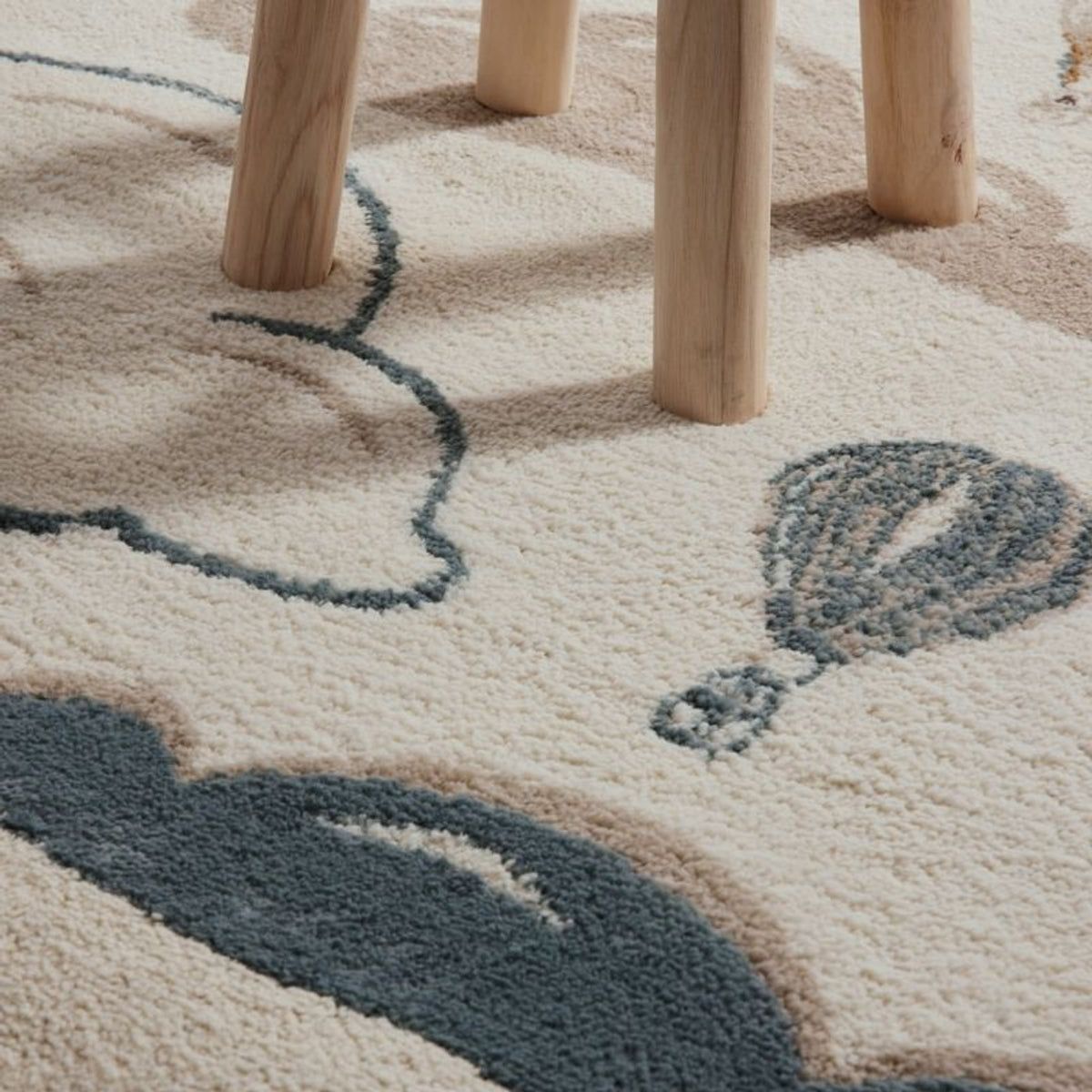 The Rugs Adventures Kids Rug Party Theme Low Pile Playroom Rug Runner In Ivory