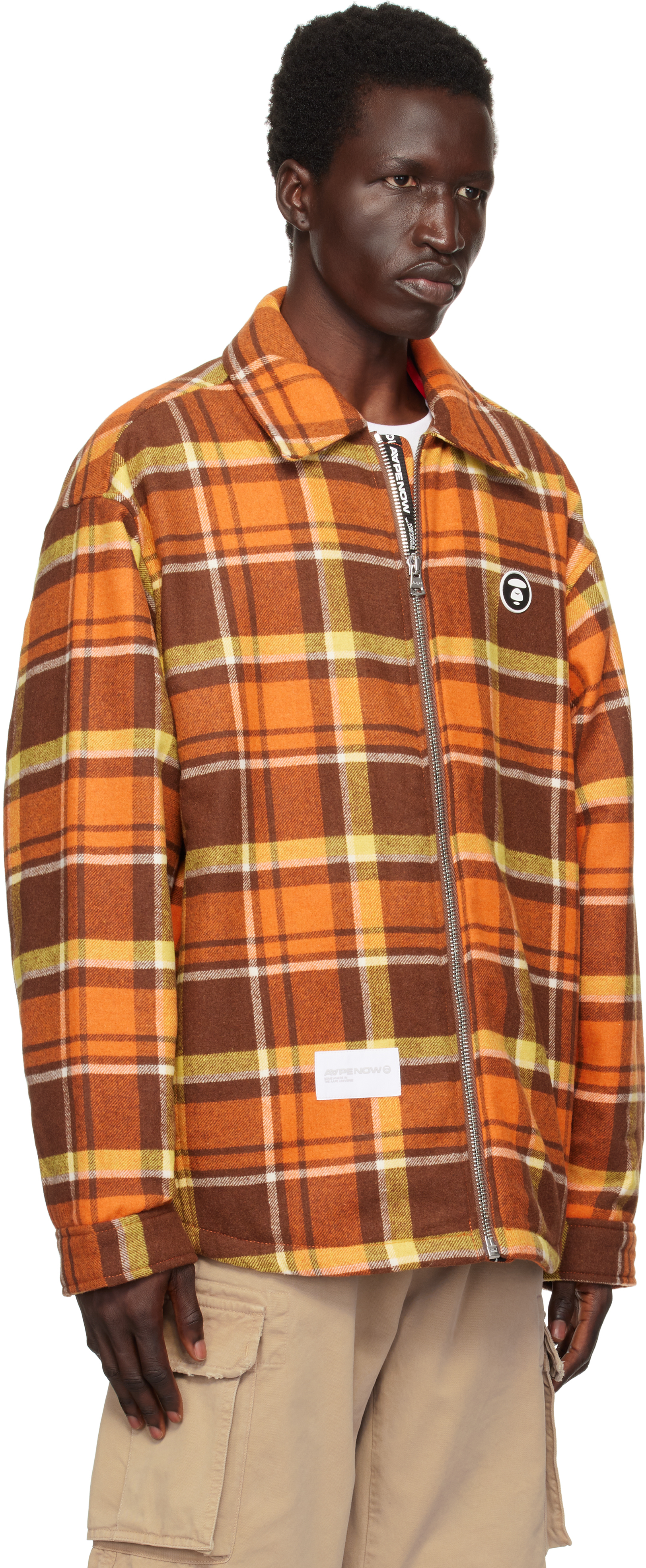 AAPE by A Bathing Ape Orange & Brown 'AAPE Now' Jacket