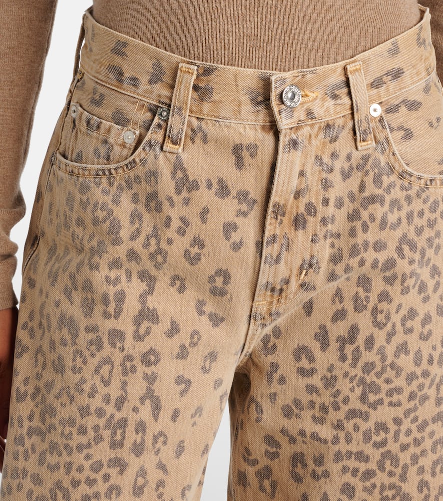 Miro leopard-print barrel-leg jeans