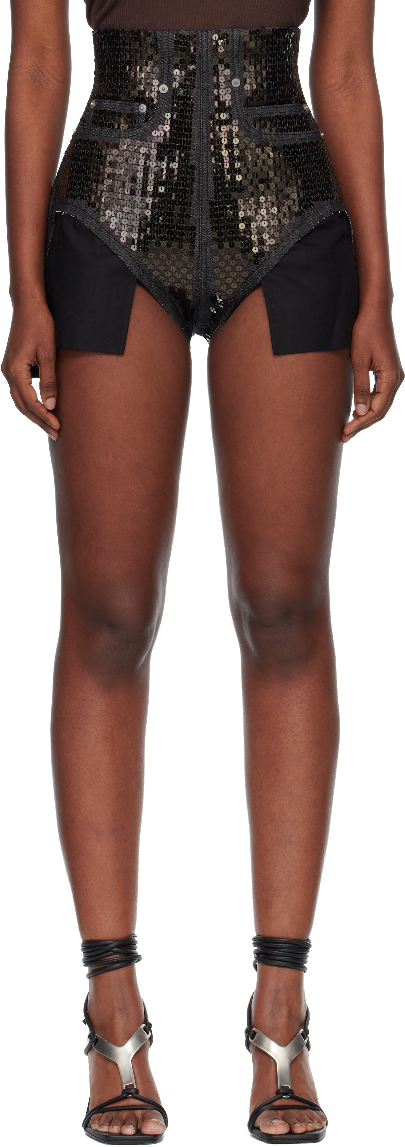 Black Temple Dirt Cutoffs Denim Shorts