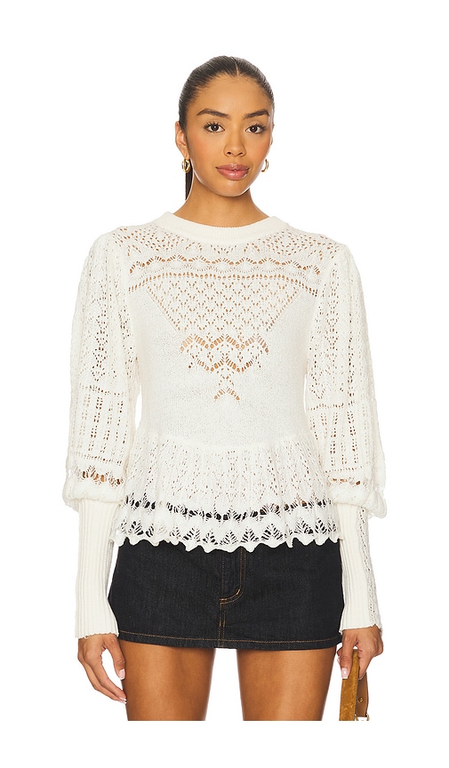 Free People Lucinda Sweater in Ivory. XL. Also in L, M