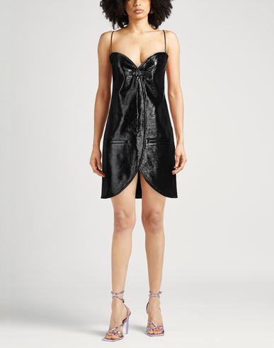 Courreges Woman Mini dress Black Size 4 Cotton, Polyurethane, Elastane, Polyester