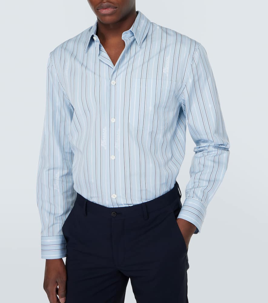 Striped cotton poplin shirt