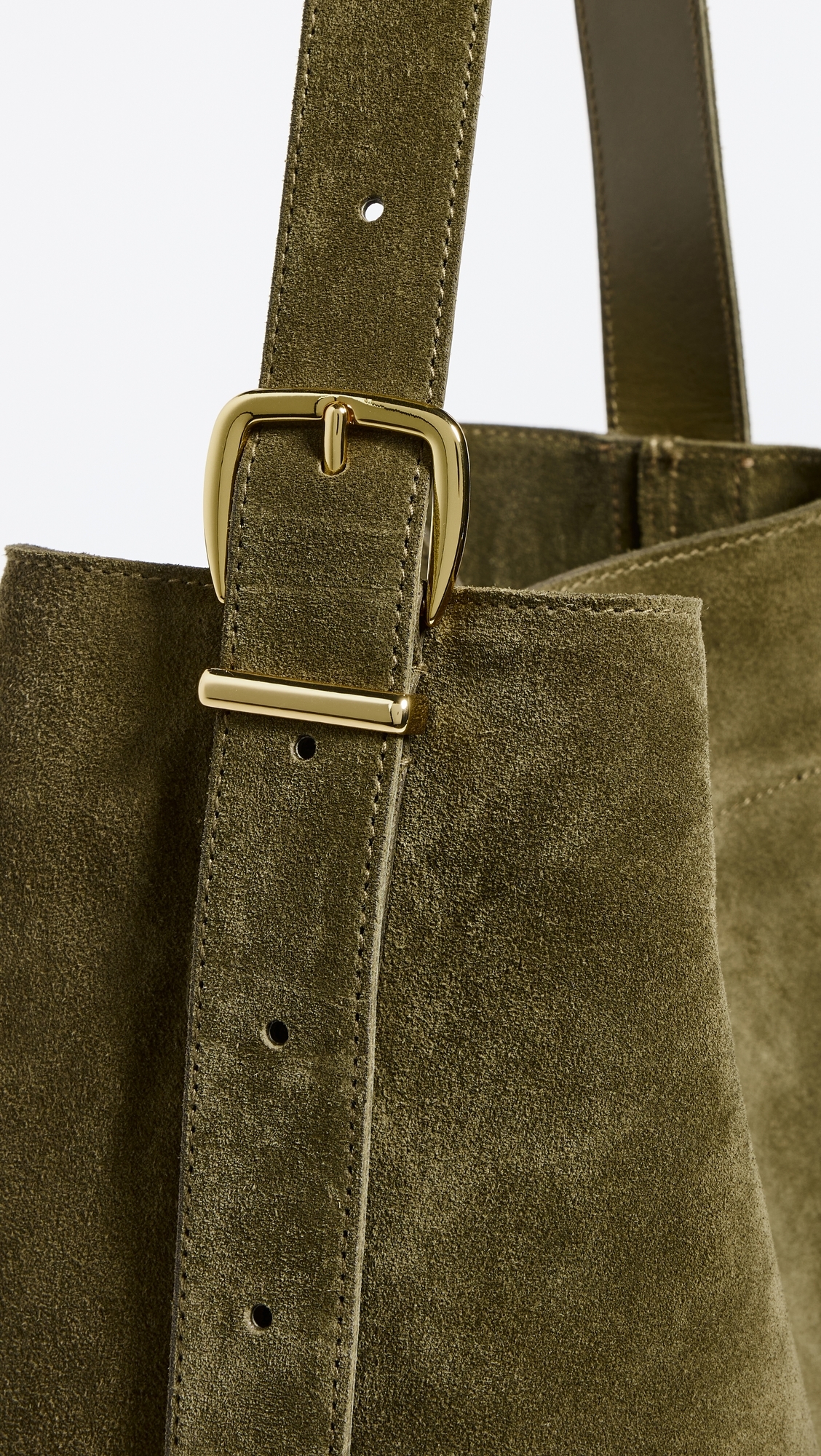 Suede Essentials Bucket Tote Shaded Olive Suede One Size