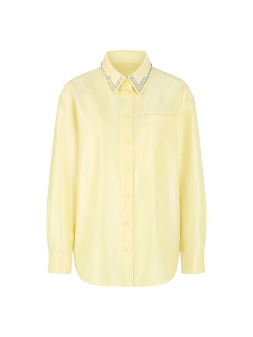Marc Cain Jacket in shirt blouse look, yellow, 42 N