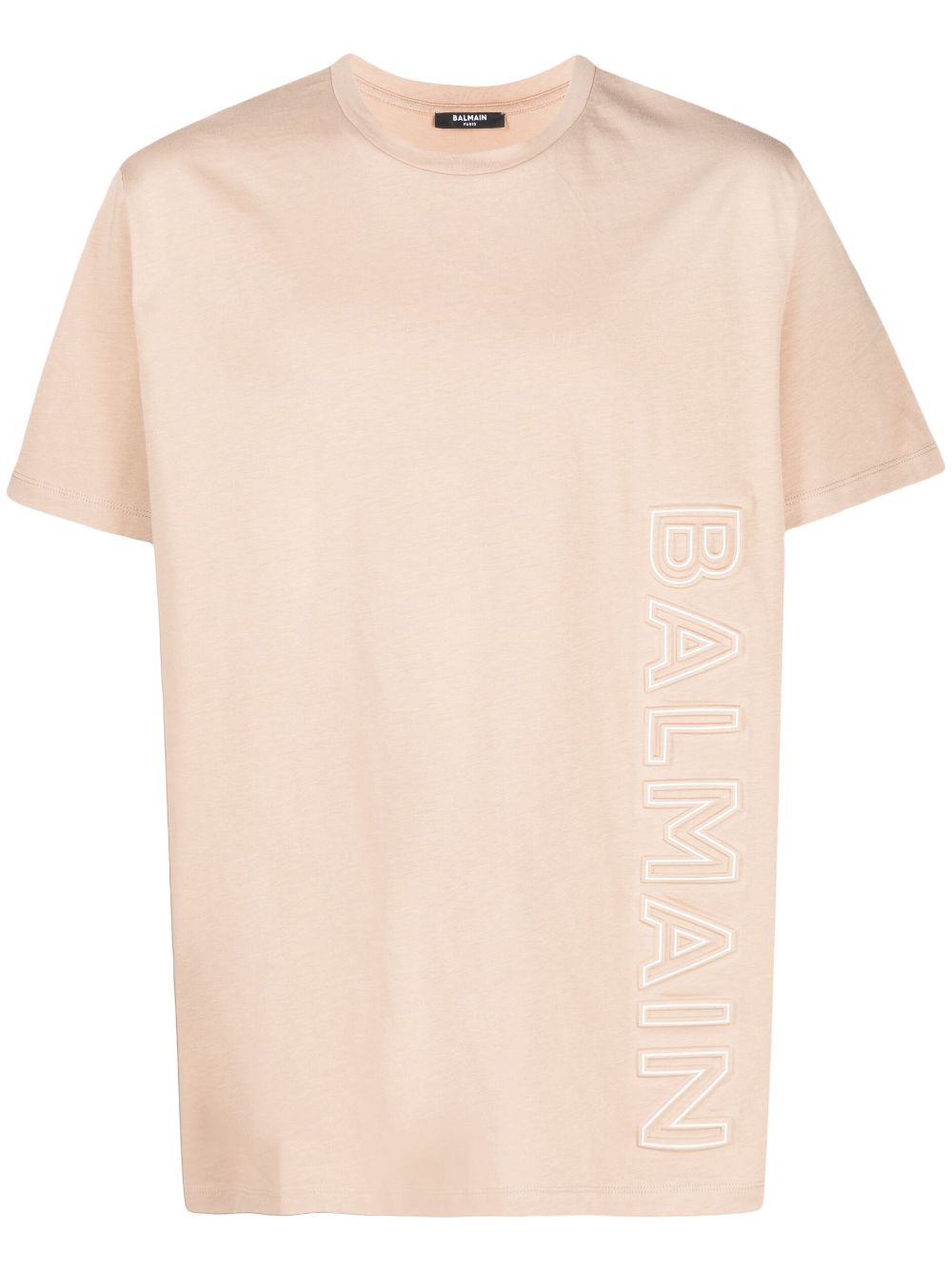 Logo-embossed cotton T-shirt - Neutrals
