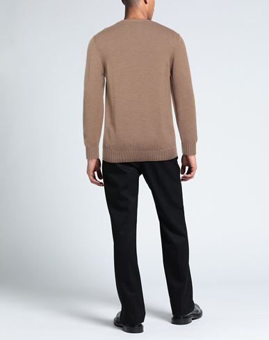 Man Sweater Camel Size 42 Virgin Wool