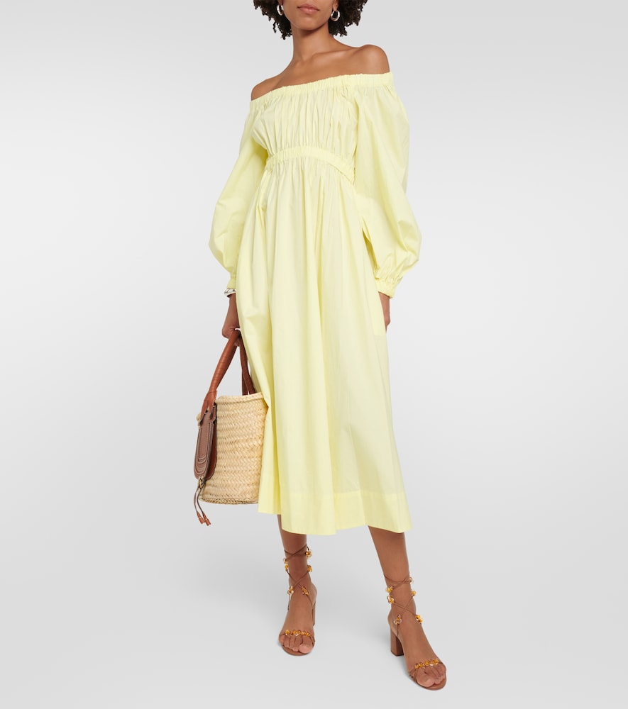 Helena gathered cotton midi dress