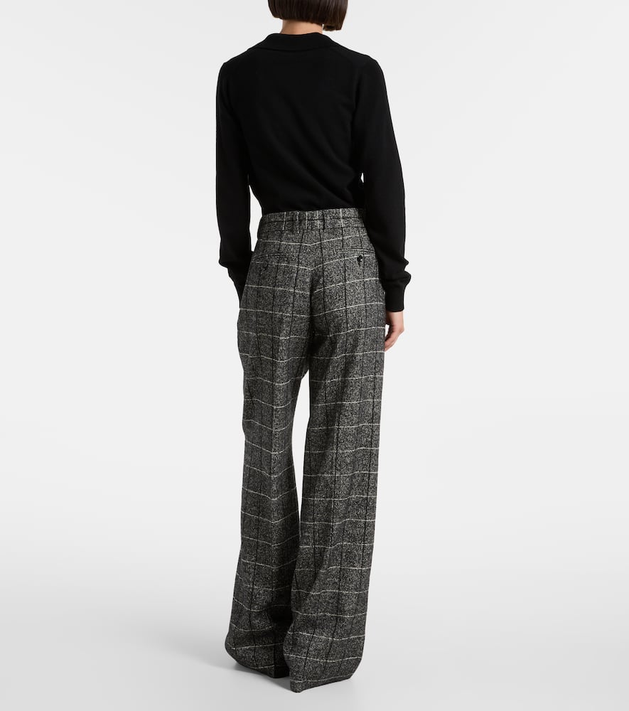 High-rise wool-blend wide-leg pants