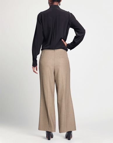 Woman Pants Taupe Size 16 Polyester, Viscose, Wool, Elastane