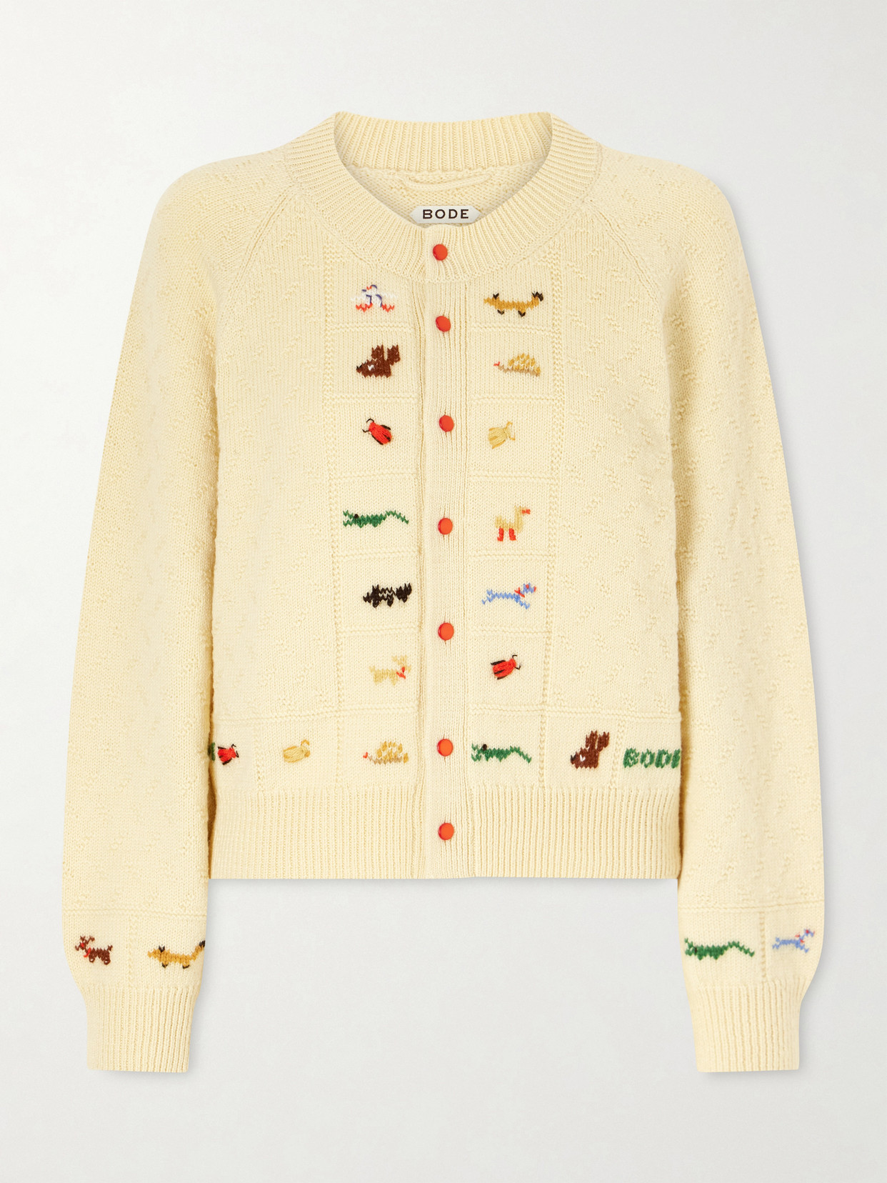 Zoologist Embroidered Merino Wool And Alpaca-blend Cardigan - Yellow