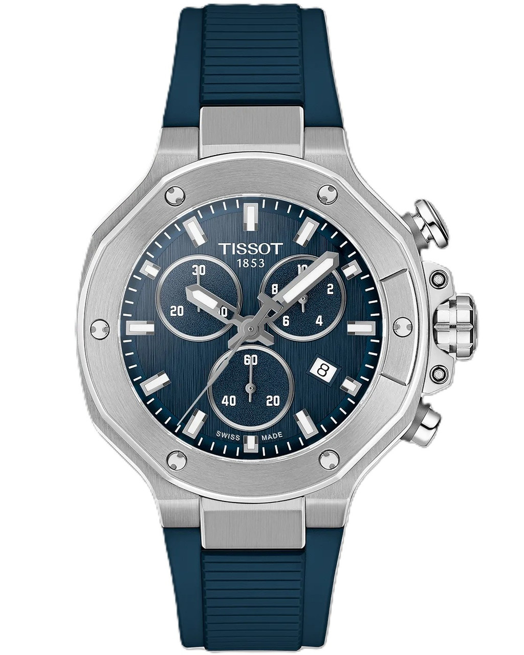 TISSOT T-Race Quartz 38MM Blue Dial Rubber Men's Watch T141.817.17.041.00