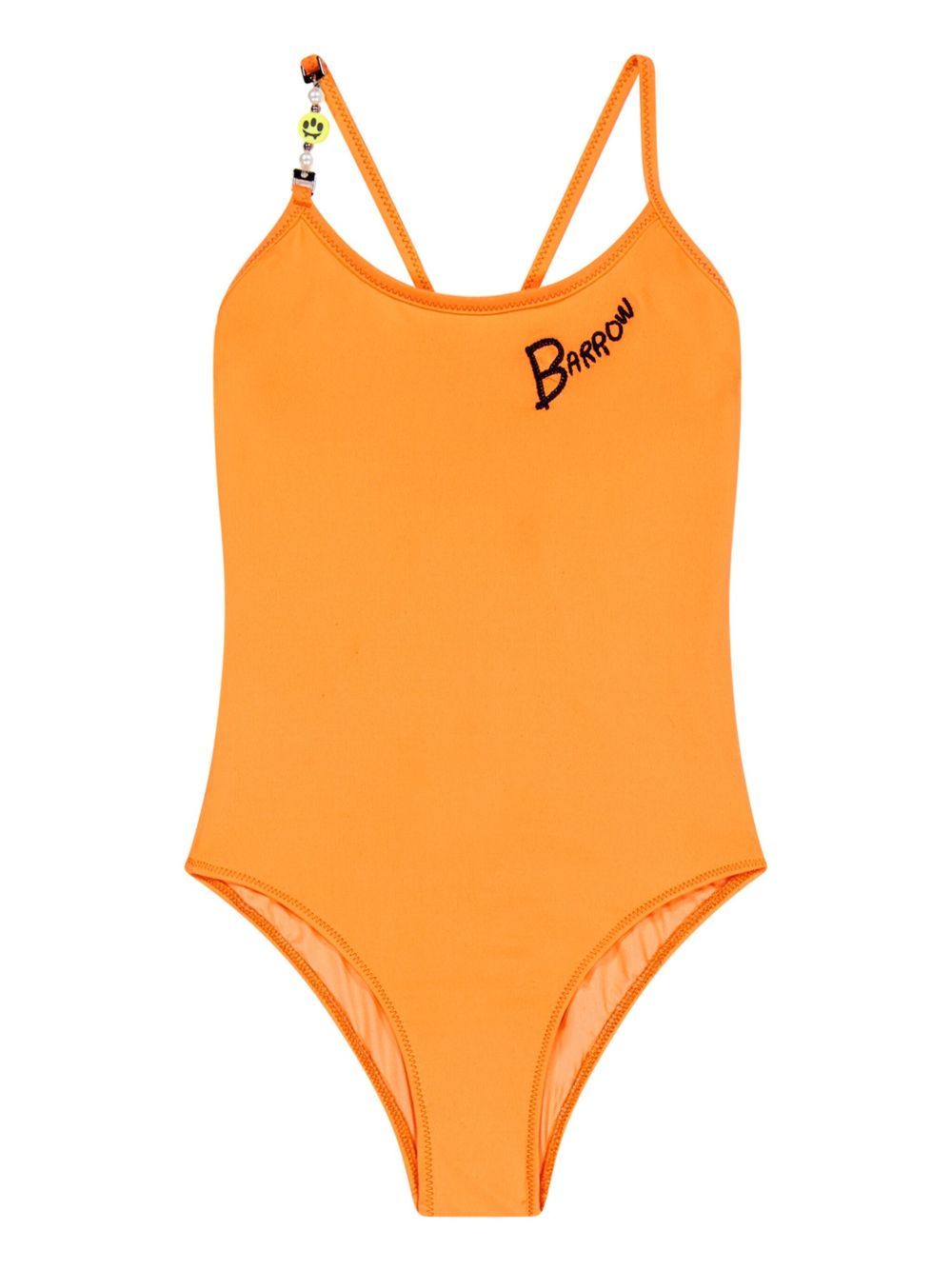 Barrow kids logo-embroidered swimsuit - Orange